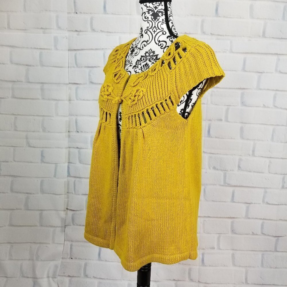 Fever size m crochet sleeveless cardigan stretch - Picture 7 of 8